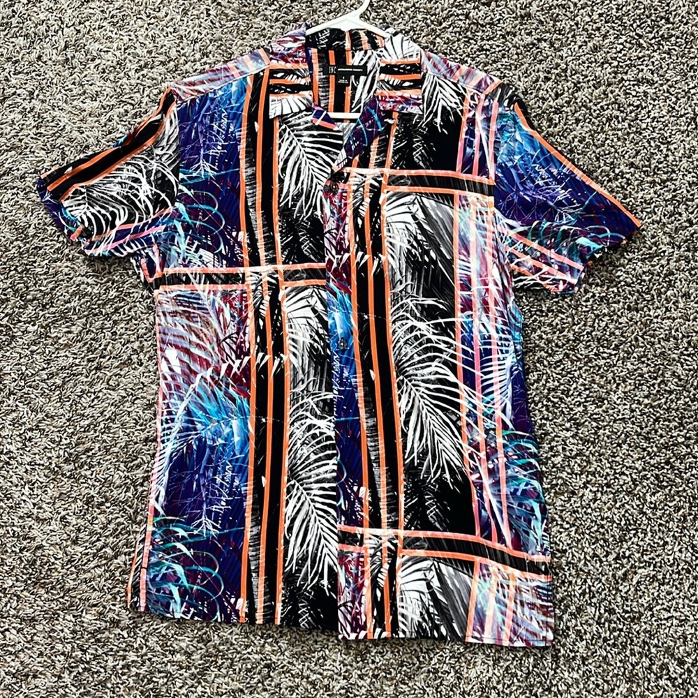 Men’s INC Palm Leaves Shirt - S